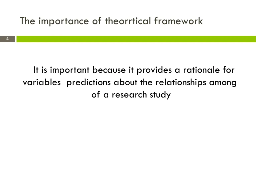 the importance of theorrtical framework