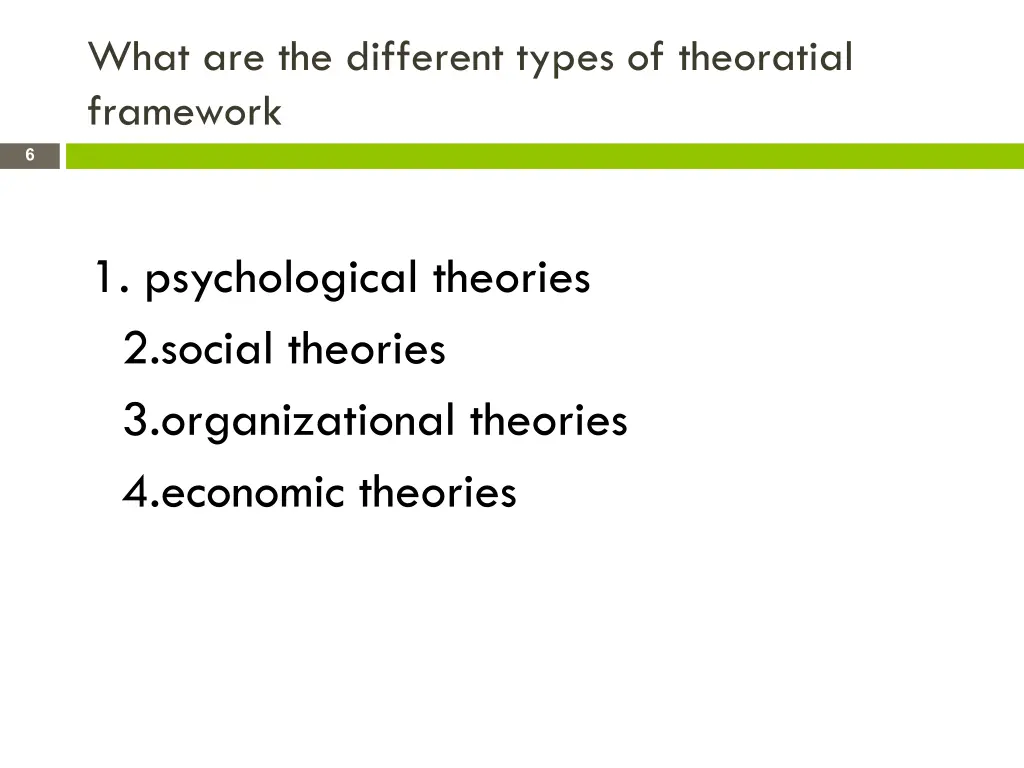 what are the different types of theoratial