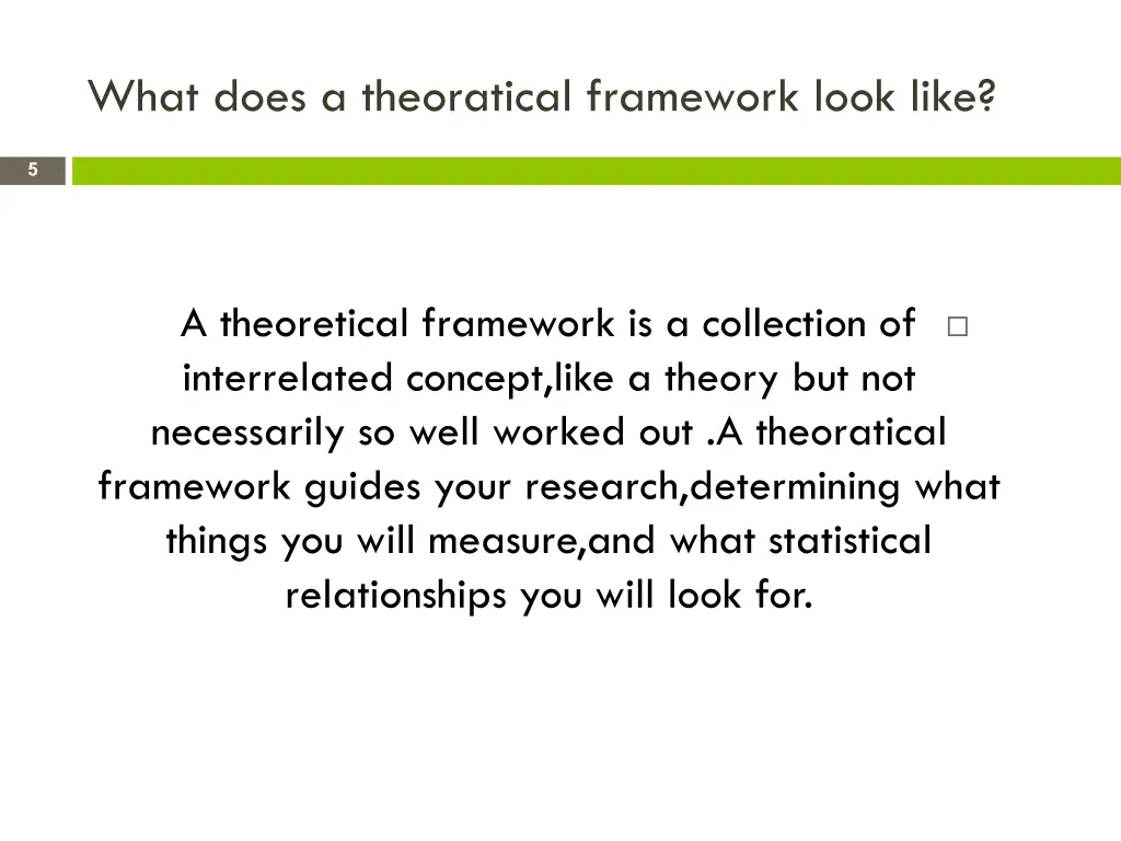 what does a theoratical framework look like