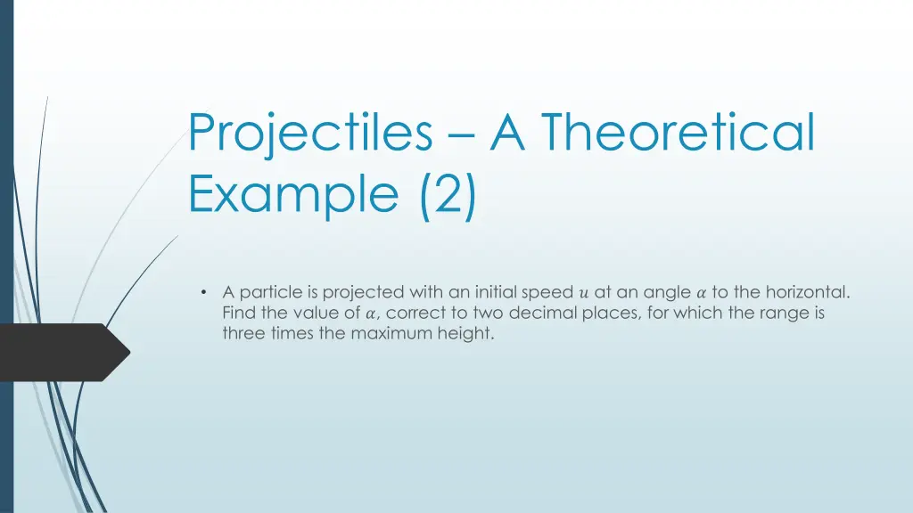 projectiles a theoretical example 2
