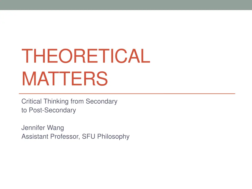 theoretical matters