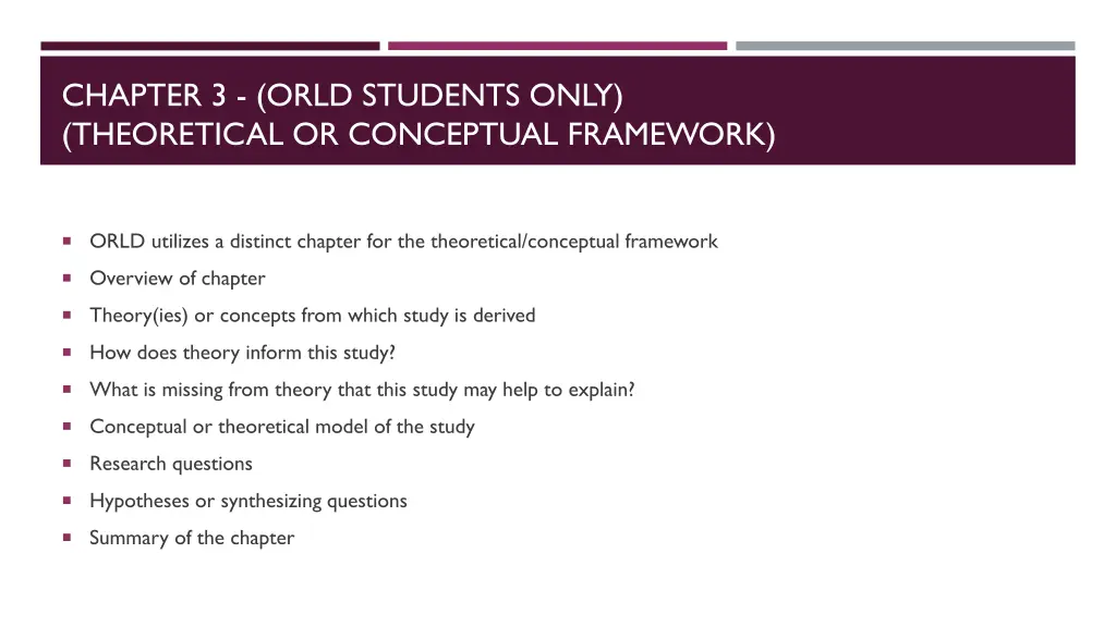 chapter 3 orld students only theoretical