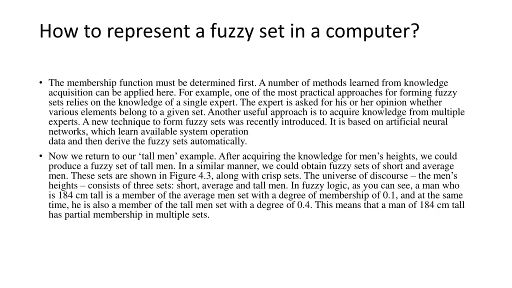how to represent a fuzzy set in a computer