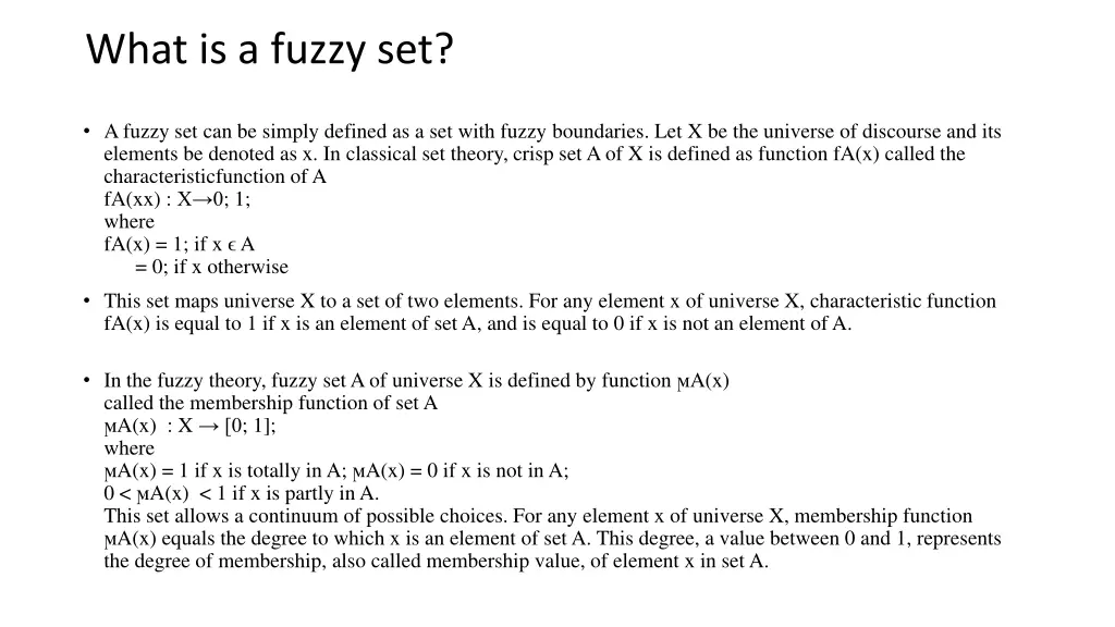 what is a fuzzy set