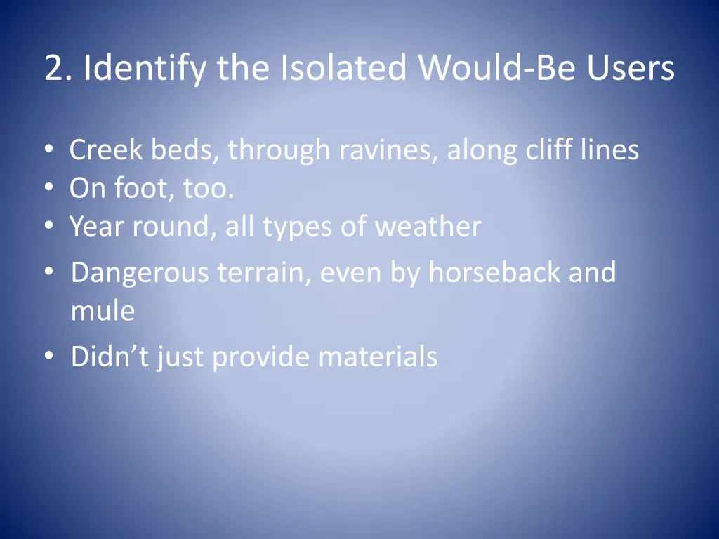 2 identify the isolated would be users 1