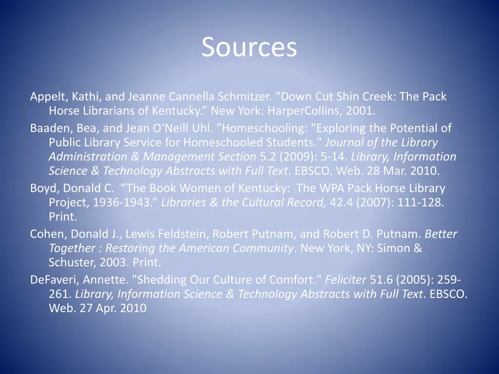 sources