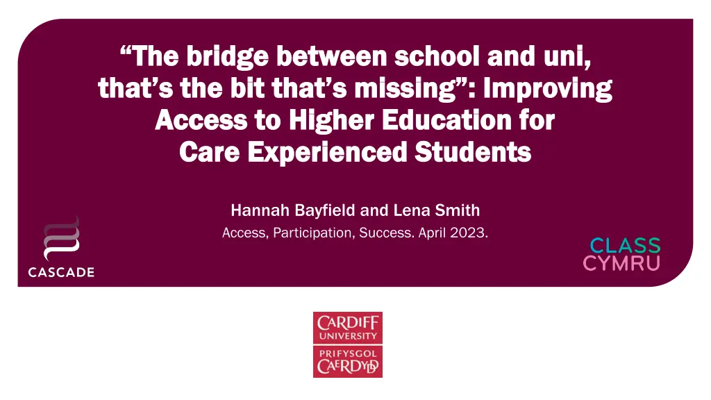 the bridge between school and the bridge between