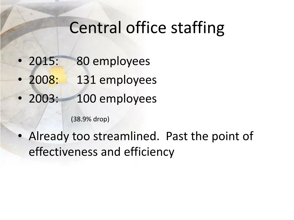 central office staffing