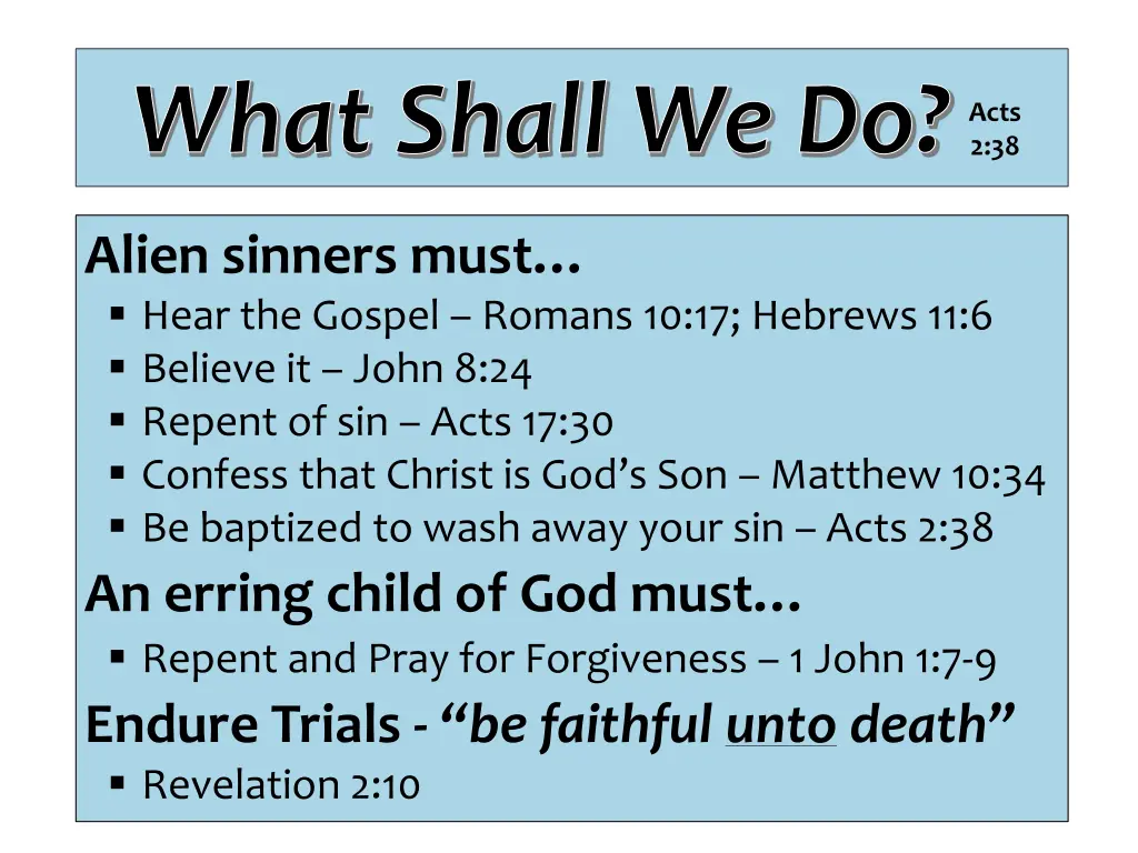 what shall we do