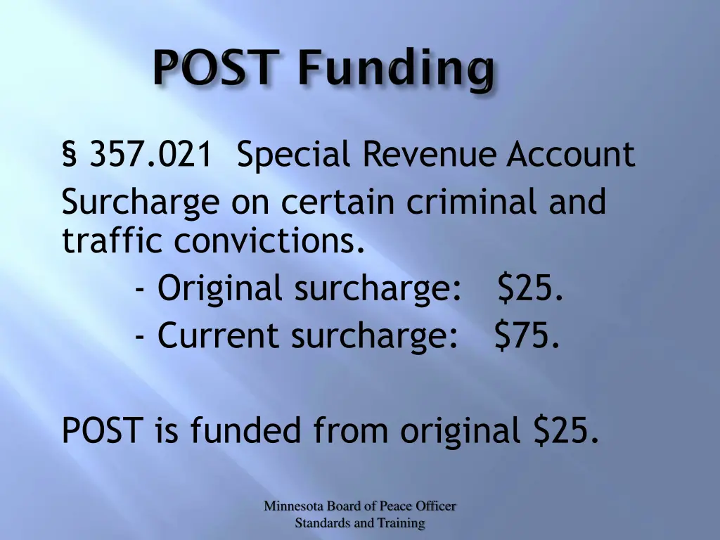 357 021 special revenue account surcharge