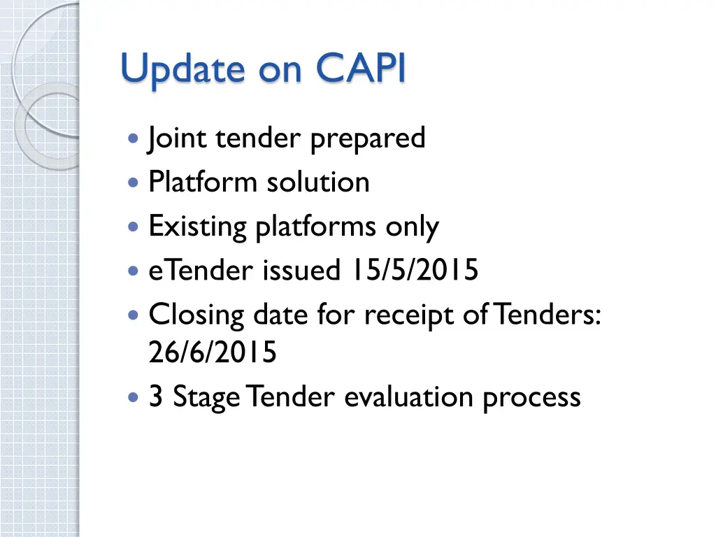 update on capi