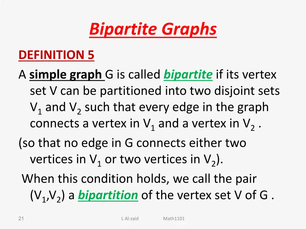 bipartite graphs
