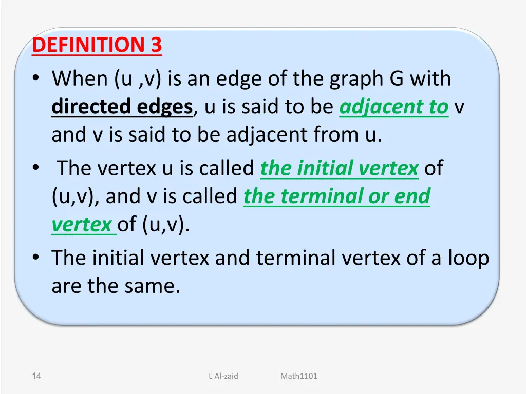 definition 3 when u v is an edge of the graph