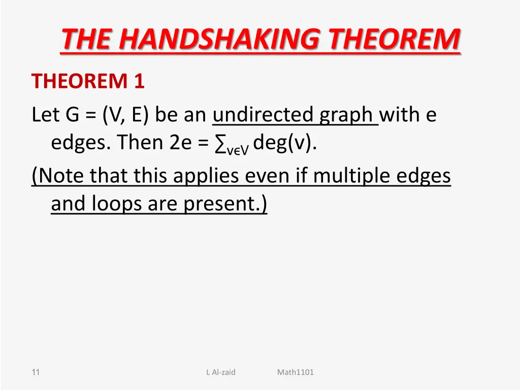 the handshaking theorem