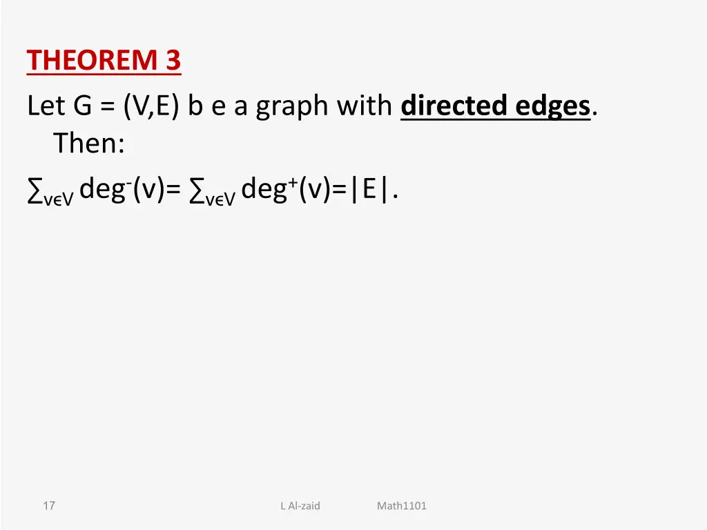 theorem 3 let g v e b e a graph with directed