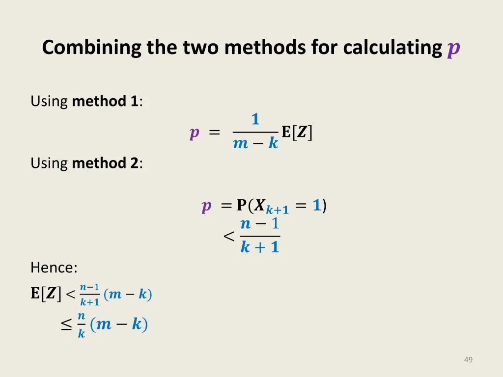 combining the two methods for calculating