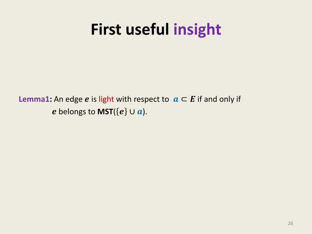 first useful insight