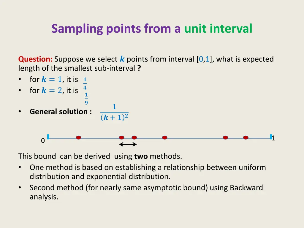 sampling points from a unit interval