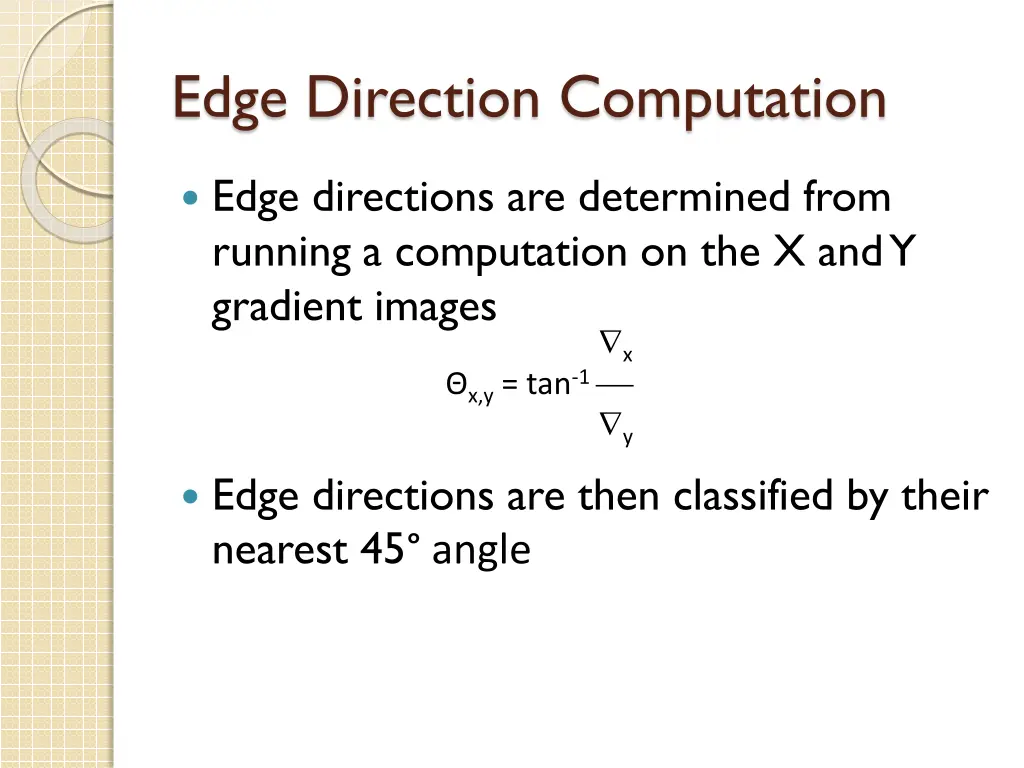 edge direction computation