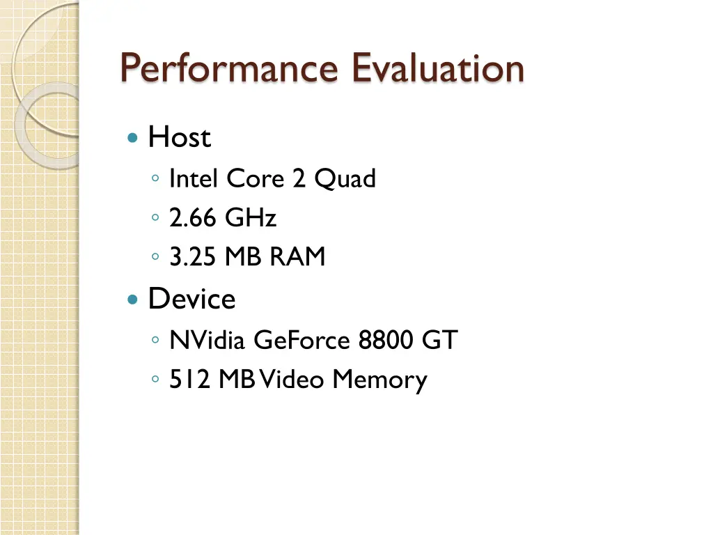 performance evaluation