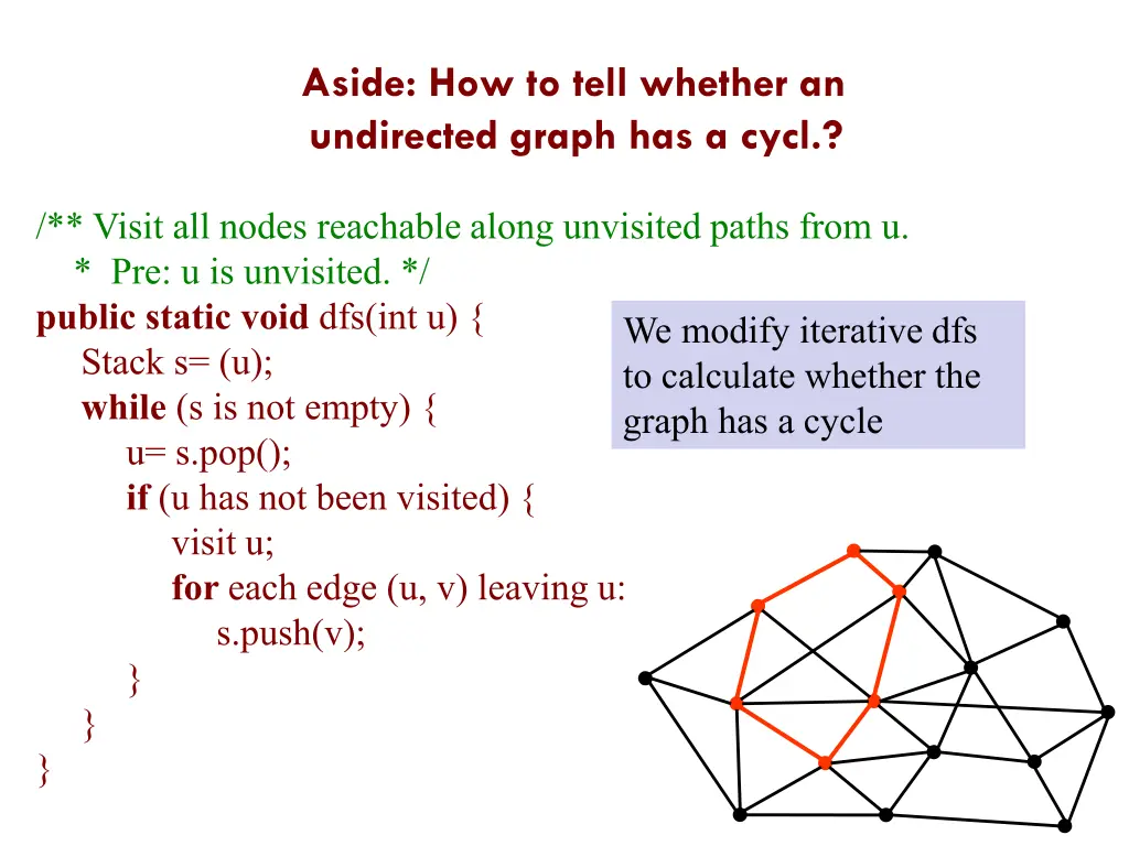 aside how to tell whether an undirected graph