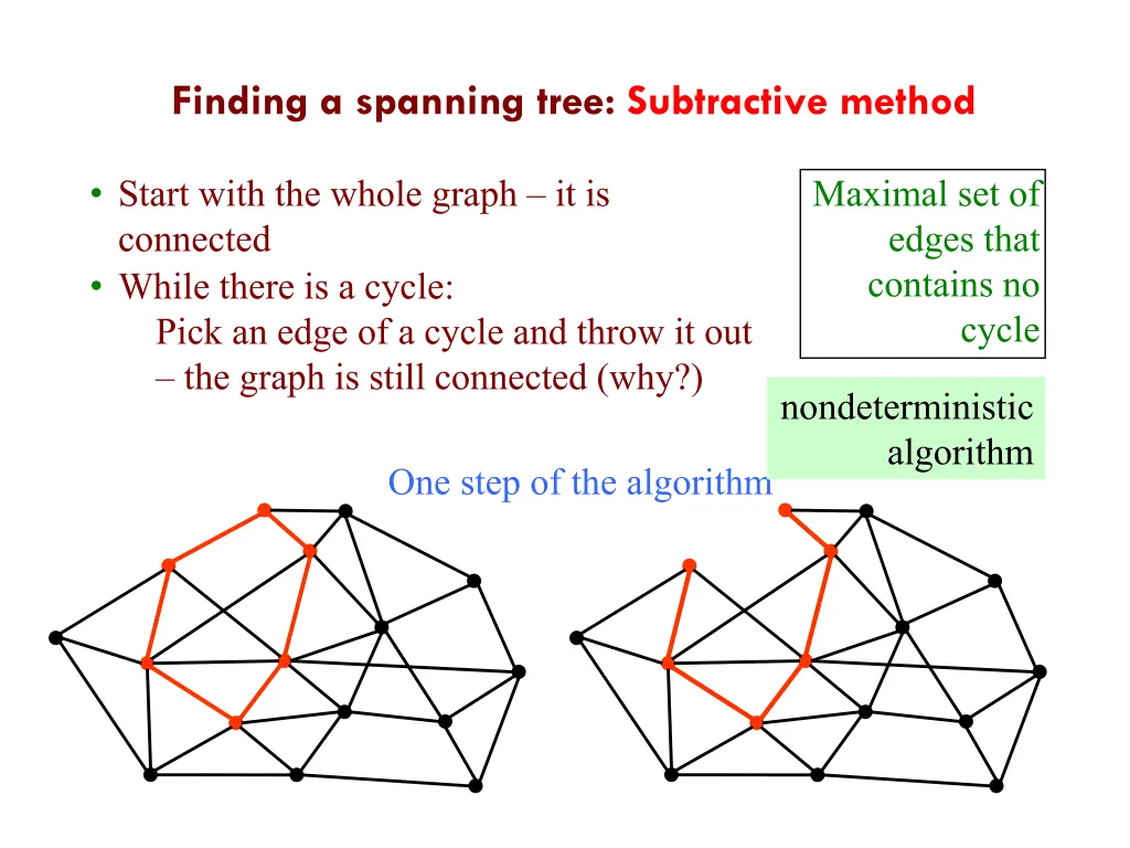finding a spanning tree subtractive method 1