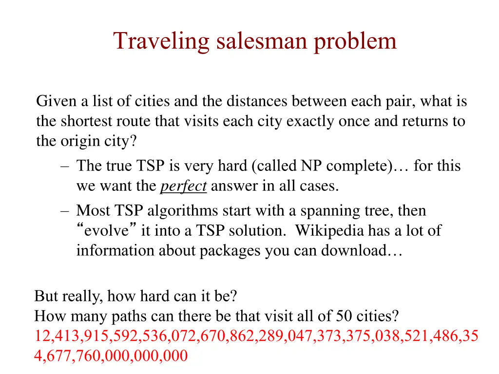 traveling salesman problem
