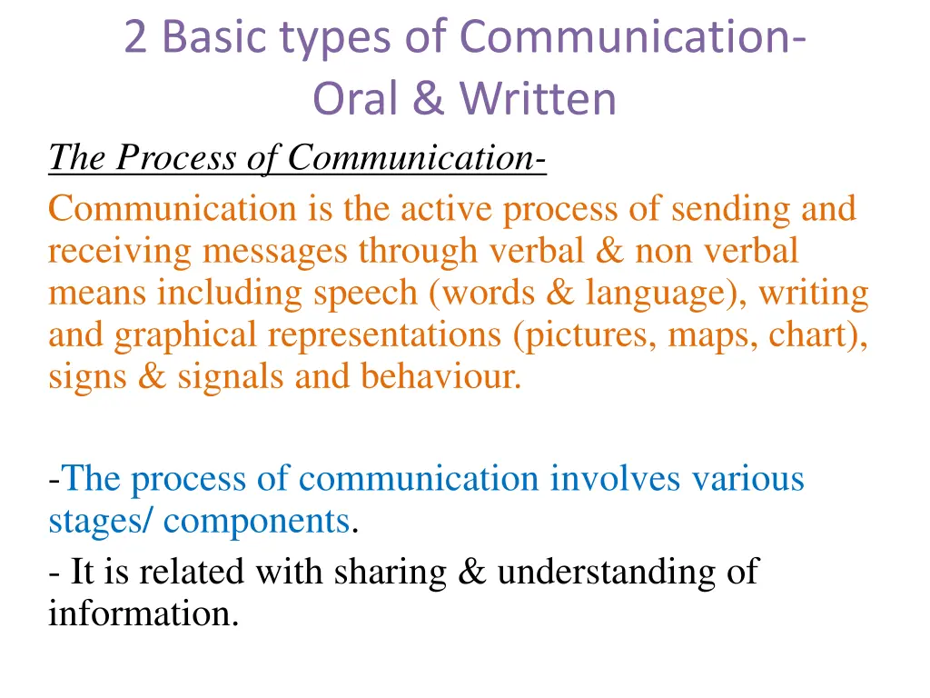 2 basic types of communication oral written