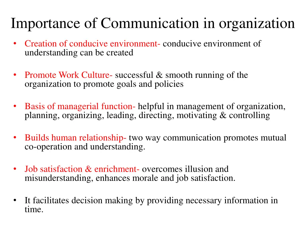importance of communication in organization