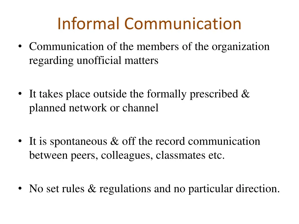 informal communication communication