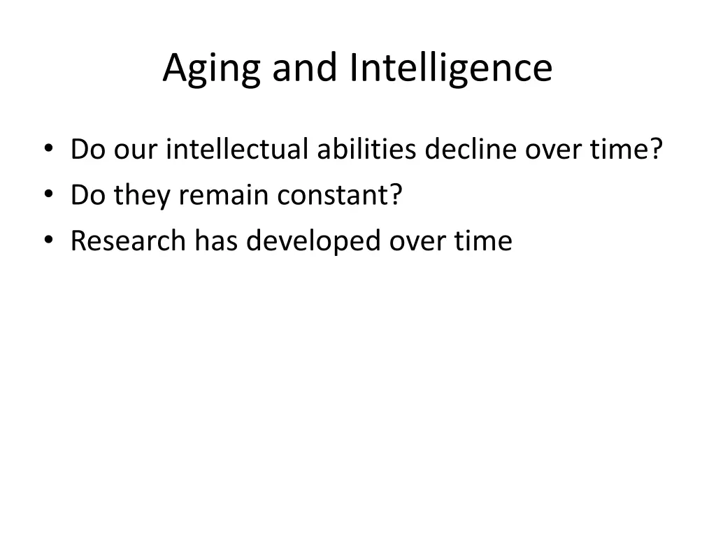 aging and intelligence