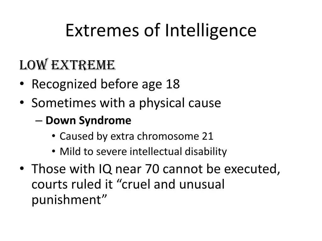 extremes of intelligence 1