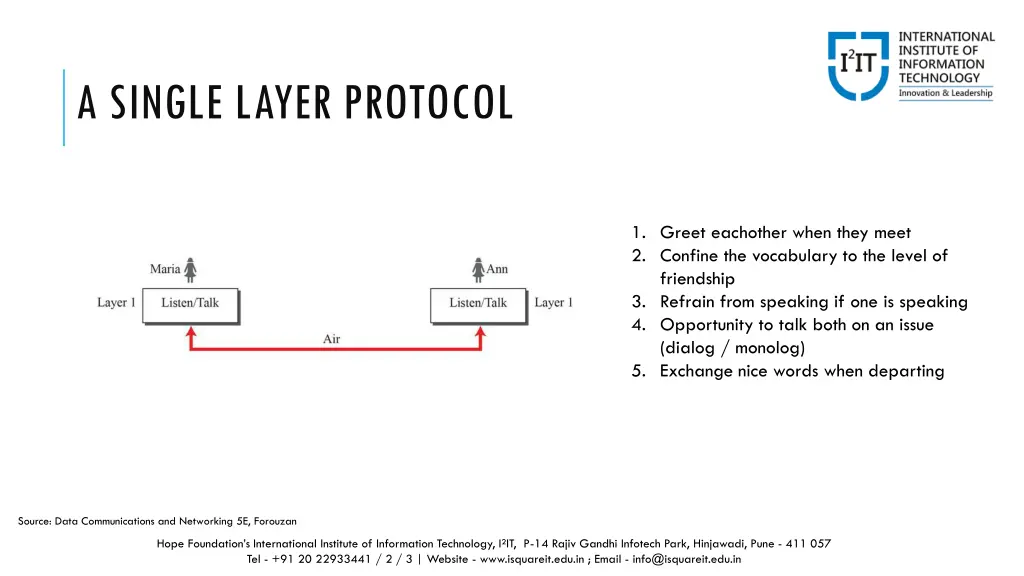 a single layer protocol
