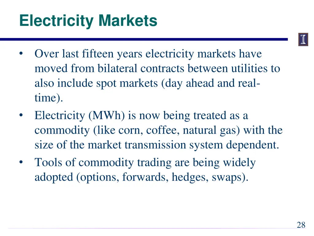 electricity markets