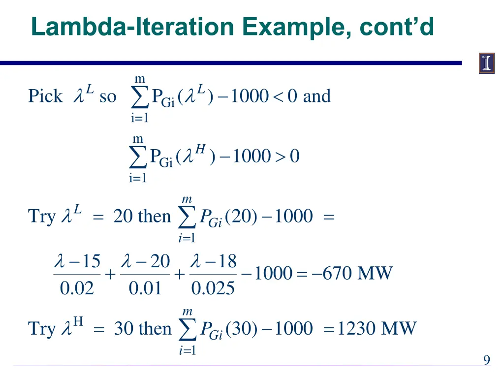 lambda iteration example cont d