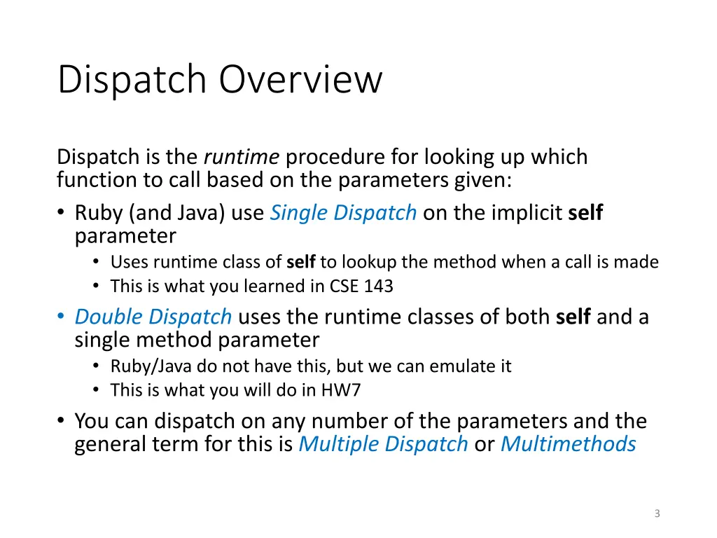 dispatch overview