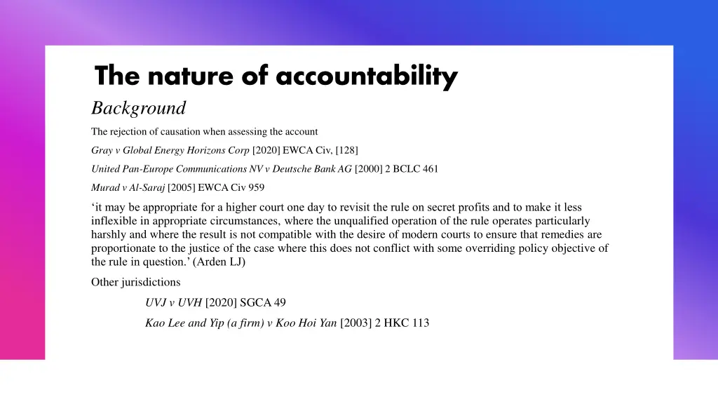 the nature of accountability background