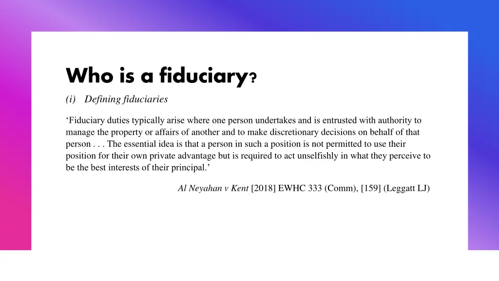 who is a fiduciary i defining fiduciaries