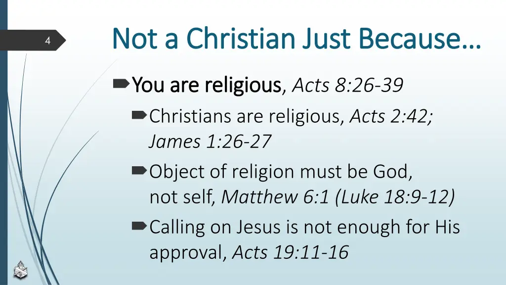 not a christian just because not a christian just 1
