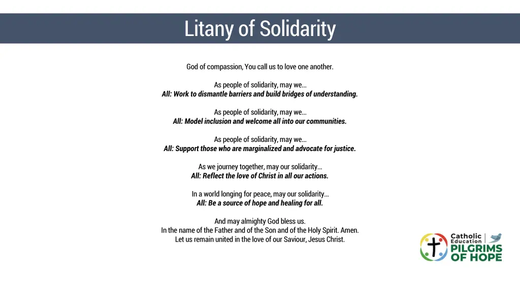 litany of solidarity