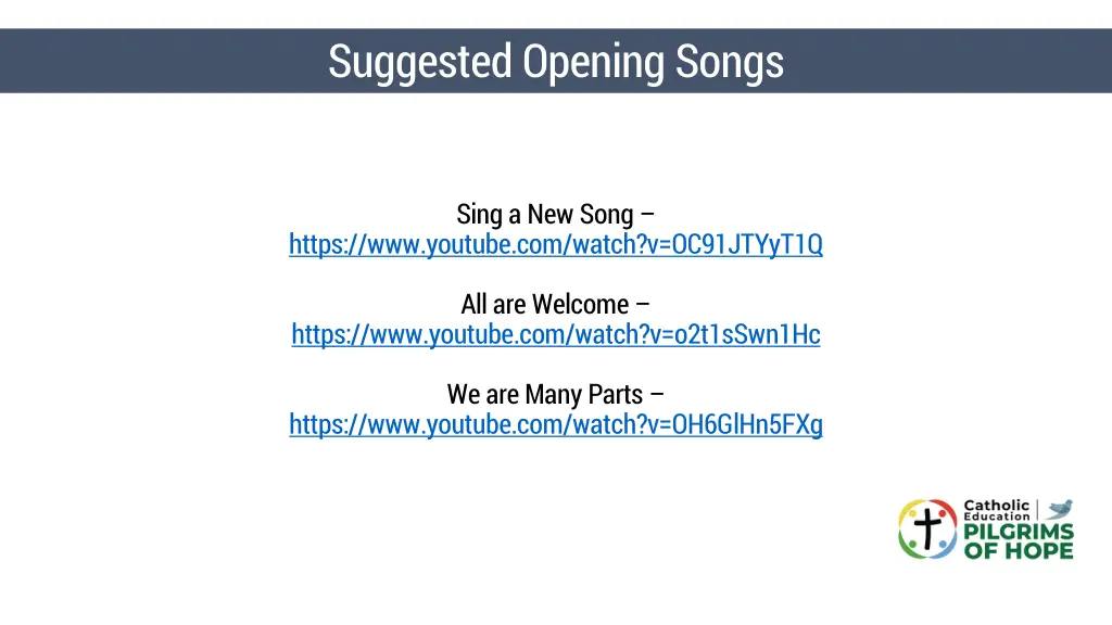 suggested opening songs