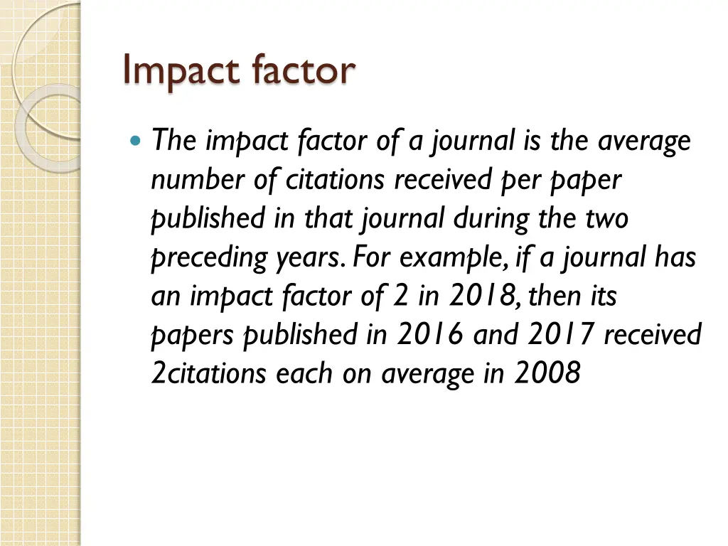 impact factor