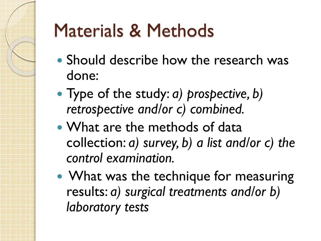 materials methods 1
