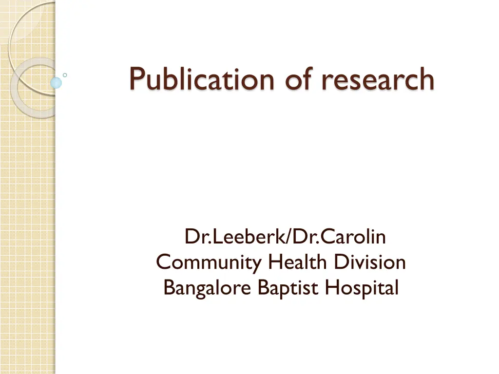publication of research