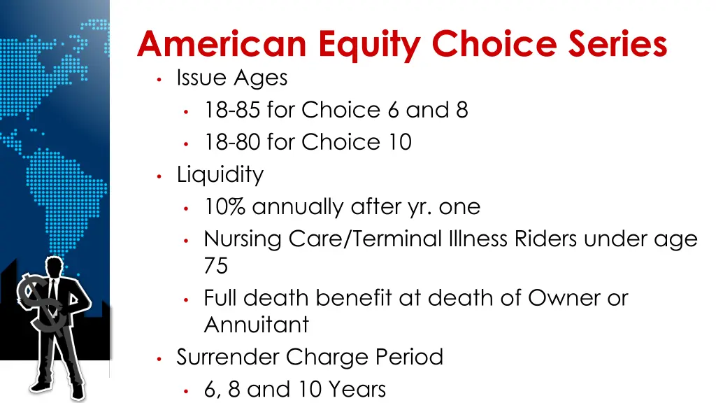 american equity choice series issue ages