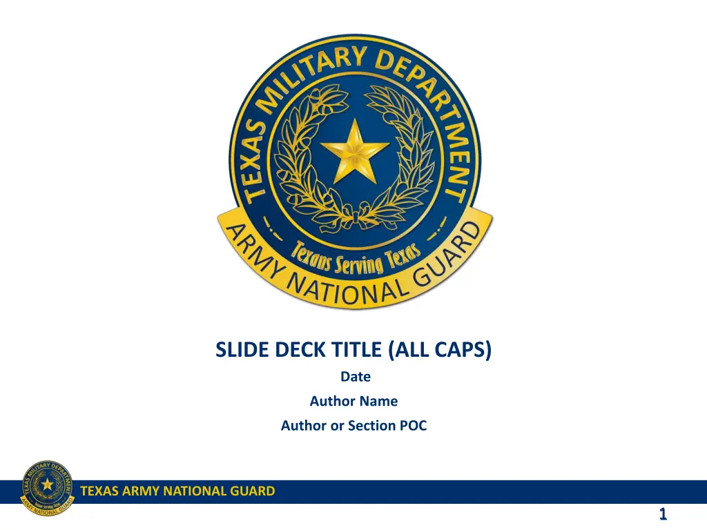 slide deck title all caps date