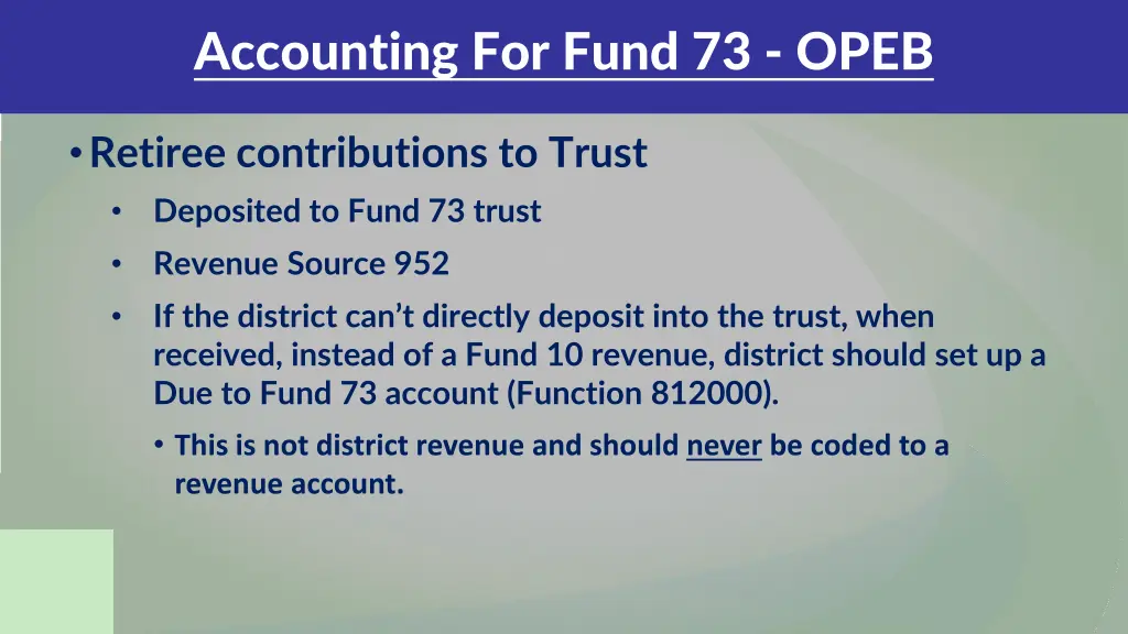 accounting for fund 73 opeb 1