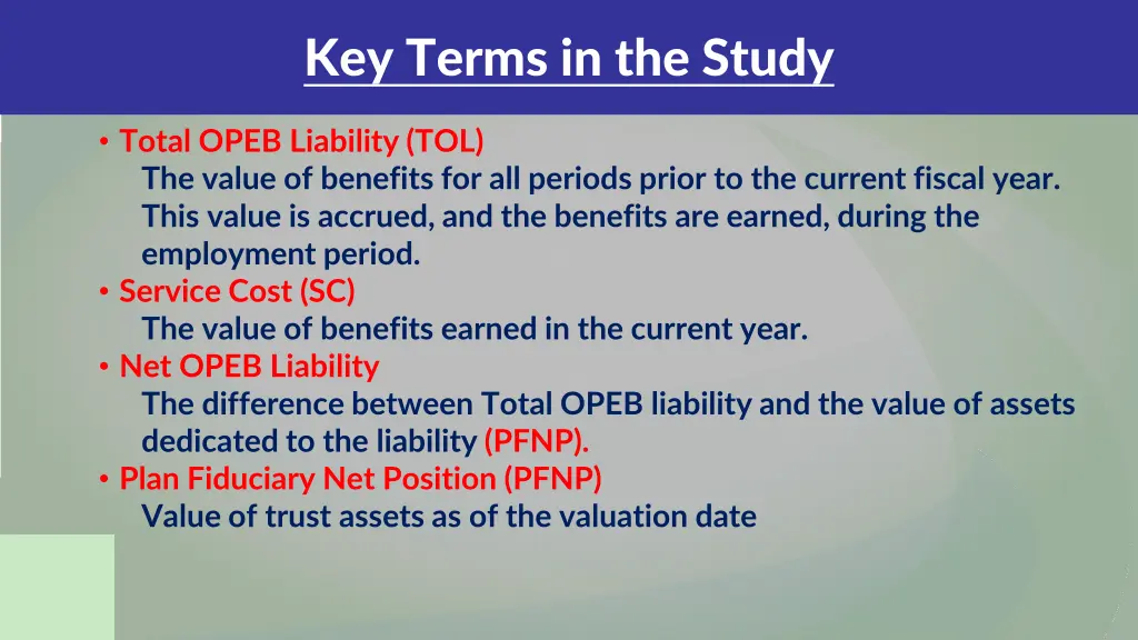 key terms in the study