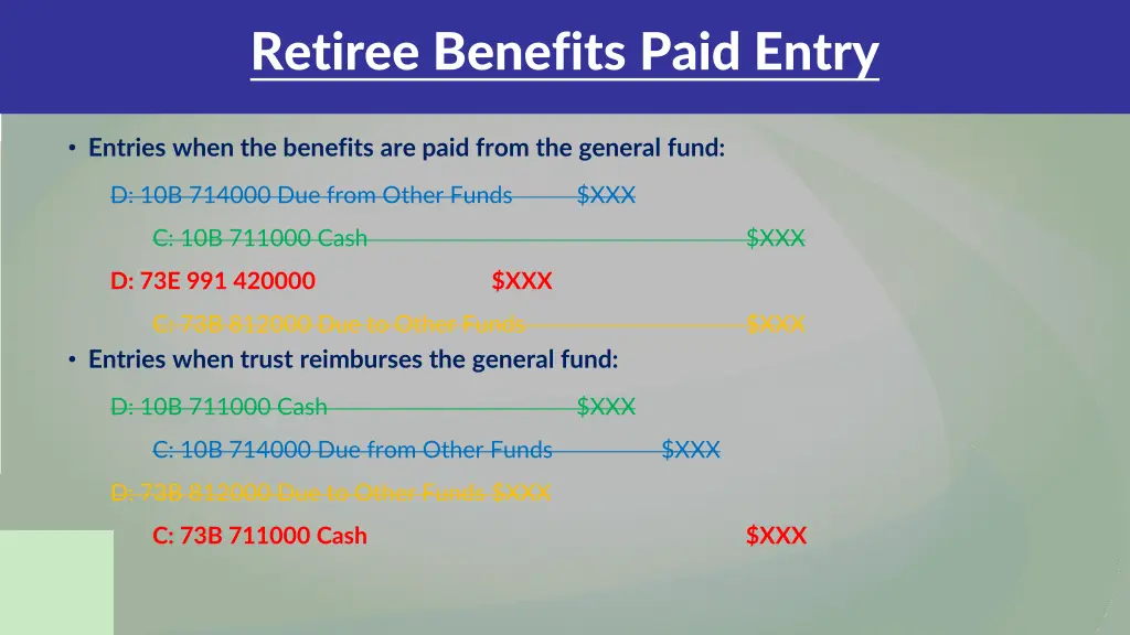 retiree benefits paid entry 1