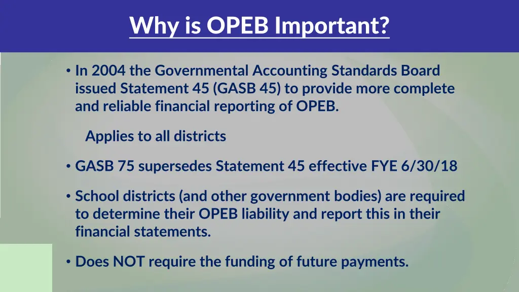 why is opeb important
